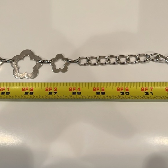 Gold Tone Boho Open Flower Concho Metal Chain Link Belt OS One Size - Picture 11 of 11